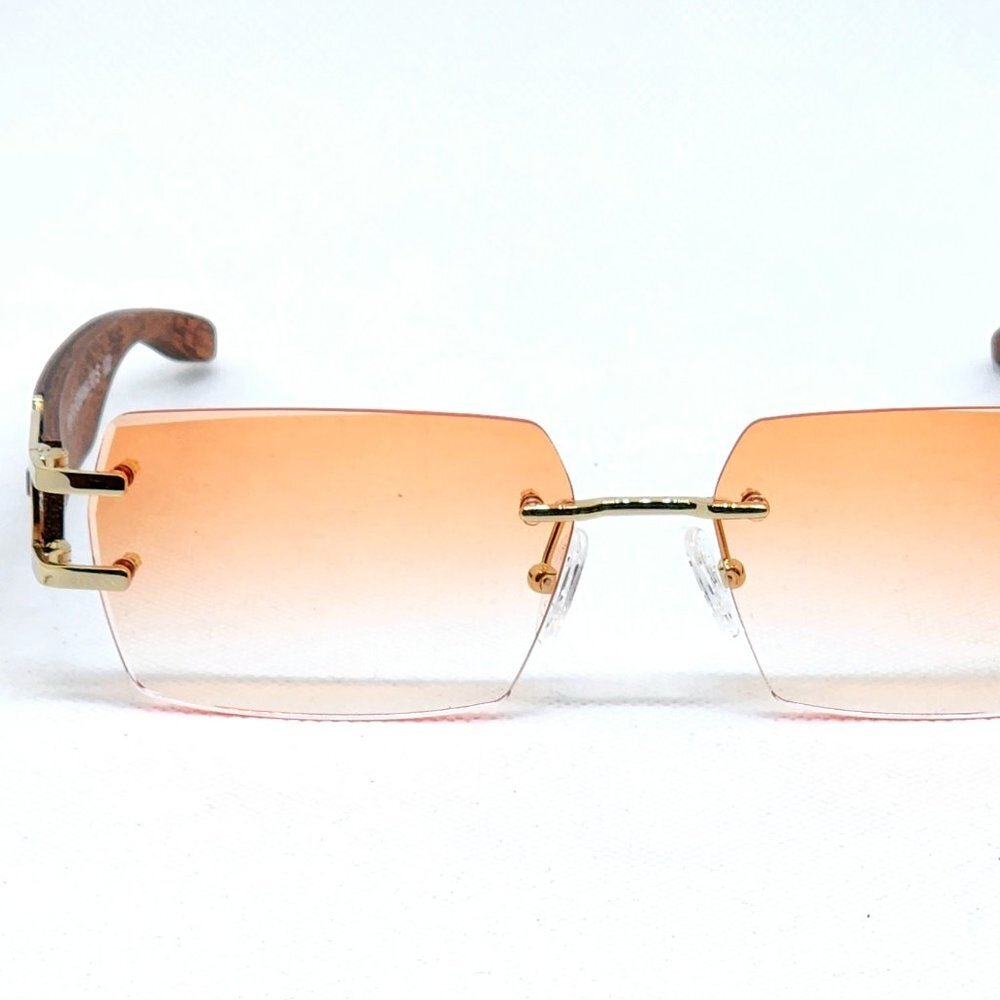 NEW PORTA ROMANA SUNGLASSES MOD. 301 col 100 with stones WOOD TEMPLES